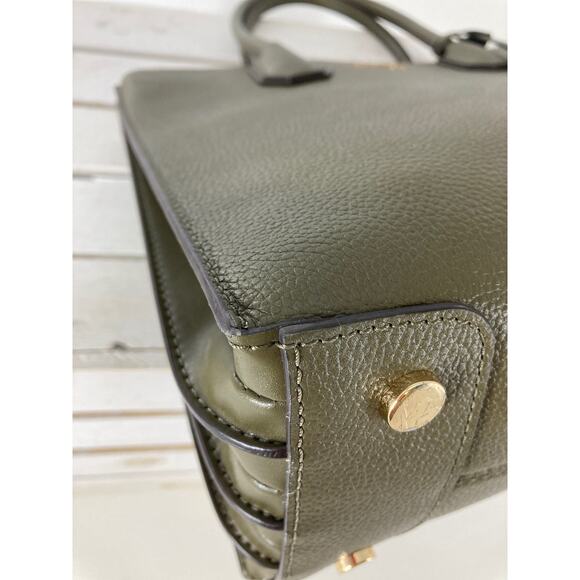 MICHAEL KORS, PEBBLED LEATHER OLIVE GREEEN LARGE HANDBAG - Picture 7 of 16